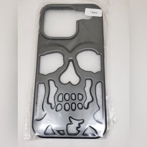 Hollow Skull Design Phone Case - Black - For Iphone 14 Pro